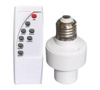 Enchufe de luz remoto para exteriores - Portalámparas E27, soporte inalámbrico para lámpara, función de temporización para armario, dormitorio, ático, escalera, garaje, lámparas para el hogar, armario
