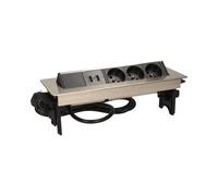 Enchufe de mesa 3x250V niquelado OR-AE-1364