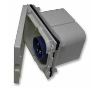 Enchufe de Panel Walther 16A 230V CEE para Caravanas, 2P+E, Azul, IP44