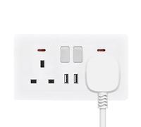 Enchufe de Pared - Base Múltiple de Enchufe,Adaptador Doble con 2 Puertos USB Cargador para Hogar Dormitorio Baño Cocina Exterior