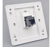Enchufe de Pared de Red de 86x86 mm Hembra a Hembra CAT6 Gigabit Enchufe de Pared de Red de Doble Paso RJ45 Placa Frontal LAN Enchufe Recto de Internet (LAN x 1)