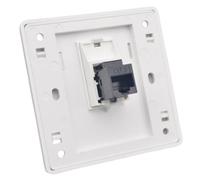 Enchufe de Pared de Red de Doble Paso Gigabit CAT6 Hembra A Hembra de 86x86 mm para Placa Frontal LAN RJ45 Salida de Enchufe Recto de Internet(LAN x 1)
