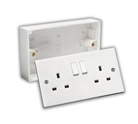 Enchufe de pared doble con caja de dispositivo y2 tomas eléctricas con interruptor