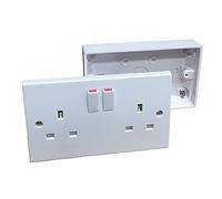 Enchufe de pared doble con caja de dispositivo y2 tomas eléctricas con interruptor