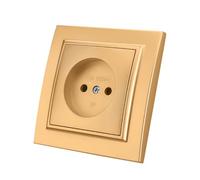 Enchufe de pared empotrado,Juego de enchufes eléctricos de pared,Enchufe de pared interior 250V AC 16A,oro color Enchufe sin conexión a tierra