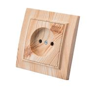 Enchufe de pared empotrado,Juego de enchufes eléctricos de pared,Enchufe de pared interior 250V AC 16A,Grano de madera blanco Enchufe sin conexión a tierra