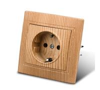 Enchufe de Pared Empotrado, Juego de Tomas Eléctricas Interior 250 V CA 16 A, Inserción y Tapa, Vetas de Madera