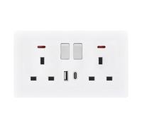 Enchufe de Pared | Enchufe Eléctrico de Pared - Adaptador Doble de 2 Puertos con Extensión Conversor Extensor y Cargador para Cocina Baño Residencia Exterior Oficina Dormitorio