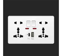 Enchufe De Pared Estándar Doble 13A Universal 3Pin 5Pin Con Tipo C USB 5V 3.1A Cargador Rápido Tipo C Tomas De Corriente W Double UN5PinTypeC
