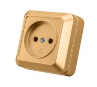 Enchufe de pared,Juego de enchufes eléctricos de pared,Enchufe de pared de interior 250V AC 16A Enchufe sin toma de tierra Color de oro