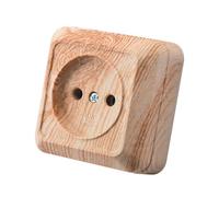 Enchufe de pared,Juego de enchufes eléctricos de pared,Enchufe de pared de interior 250V AC 16A,Grano de madera blanco Enchufe sin toma de tierra