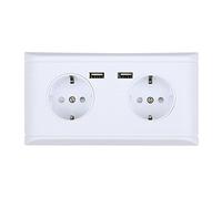 Enchufe de Pared Multifuncional Enchufe de La Ue Conector de Alimentación de Alta Velocidad Con Doble Puerto Usb Para Carga de Teléfon 250 V