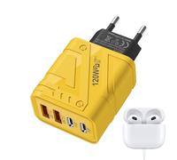 Enchufe De Pared Multipuerto Tipo C Bloque De Carga,12W Cargador De Pared USB Multipuerto Tipo C Cubo De Carga Para Todo Tipos De Teléfonos