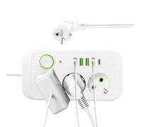 Enchufe de Pared Plano de Cable de extensión, Cable de extensión de Enchufe | Tira protectora contra sobretensiones para mesa de cocin
