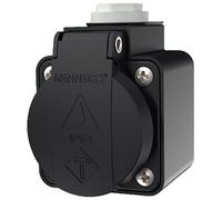 Enchufe de pared SCHUKO® 230 V 16 A IP44 negro - Abrazadera de tornillo Mennekes