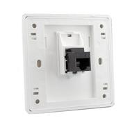 Enchufe de Red Gigabit CAT6, 86x86mm Ethernet RJ45 LAN Cable Faceplate Puerto de red de doble paso Socket Box for Instalación de Cable Ethernet Hembra A Hembra Salida de Internet, Blanco (LAN x 1)
