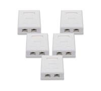 Enchufe de Red RJ45 - Enchufe de Pared Doble Blindado Montado en Superficie con Puerto de Cable LAN Ethernet CAT6A para Cable de Red