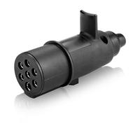 Enchufe De Remolque De 7 Pines, Conector De Remolque De 24 V, Adaptador De Enchufe De Remolque Negro Impermeable Portátil Para Remolques, Caravanas, Camiones