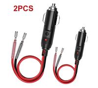 Enchufe de repuesto para RV 12V con cables, luz LED, conector de enchufe para coche, adaptador de corriente, kit de cargador de batería de corriente , fusible de 15A, cable de resistencia, sin batería