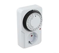 Enchufe de temporizador mecánico para gestión de carga con temporizador de repetición de 24 horas y ajuste de paso de 30 minutos
