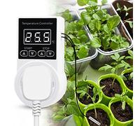 Enchufe de Termostato- Controlador de Temperatura de Acuario, Digital Enchufe de Salida de 230V 16A con Sensor de Temperatura de 3m, Regulador de Refrigeración de Calefacción