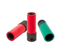 Enchufe de tuerca de rueda de bloqueo en forma de flor de 21 mm para Kia y Select para Mercedes para modelos Benz, acero cromado, herramienta de extracción antirrobo, color verde (21 mm)