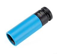 Enchufe de tuerca profundo de 1/2 pulgada de 17 mm, 19 mm, 21 mm con inserto protector para un acoplamiento y extracción seguros de la tuerca de la rueda (17 mm)