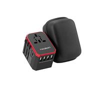 Enchufe de Viaje Adaptador de Enchufe hyleton, Enchufe de Adaptador de Viaje Universal con 4 Puertos USB 1 Tipo C y Enchufe de CA, Internacional en Todo el Mundo para EE. UU., Reino Unido, UE, AUS