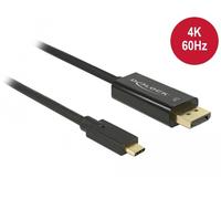 Enchufe Delock USB Type-C < Enchufe DisplayPort (DP Alt Mode) 4K 60Hz, 3 m, negro