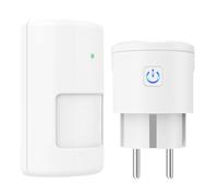 Enchufe Detector de Movimiento, Enchufe Detector de Paso Inalámbrico con Sensor de Movimiento PIR Interruptor de Radio Inalámbrico para Vigilancia del Sistema de Alarma Ahorro de Energía