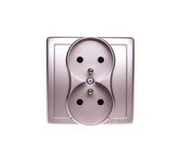 Enchufe doble 16A con/u IP20 Satin Simon Basic BMGZ2/29