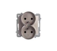 Enchufe doble AS con/u Satin light GP-2GRZ/m/45