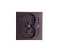 Enchufe doble con/o con tapas de chocolate SONATA GP-2RZP/40