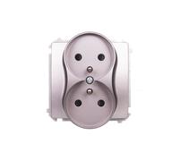Enchufe doble con/u 16A, 250V Simon Basic acero BMGZ2MZ.01/21