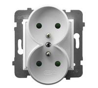 Enchufe doble con/u con embellecedores de vía ARIA GP-2URZP/m/00