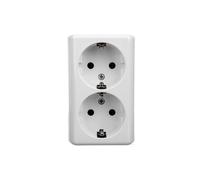 Enchufe doble empotrado SCHUKO, versión Simon 54 EGSZ2NZ/11