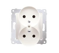 Enchufe doble Nature con/o biseles Simon 54 DGZ2MZN.01/41