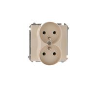 Enchufe doble Simon Basic con/u 16A IP20 beige BMGZ2M.01/12
