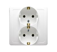 Enchufe doble Simon Basic con/u SCHUKO blanco BGSZ2/11