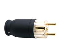 Enchufe eléctrico de CA Audio HiFi 22 mm Grande Negro Aluminio OFC Cobre Chapado en Oro 15 A UE EE. UU. Conector Macho IEC Hembra Enchufe de alimentación(EU Plug)