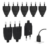 Enchufe eléctrico macho de 8 piezas, enchufe eléctrico macho 250 V, 2,5 A, material de PP, enchufe eléctrico macho plano, alimentación doméstica decorativa para empotrar o reemplazar (Negro)