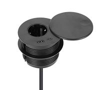 Enchufe empotrable con USB, Enchufe de mesa oculto con cubierta Equipado con 1 enchufe Schuko, 1 puerto USB-C, 1 puerto USB-A y 1,5m de cable de alimentación, enchufe de mesa para agujero de mesa de