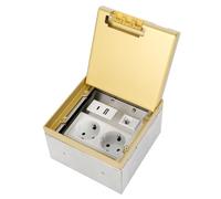 Enchufe empotrado invisible en el suelo, enchufe de acero inoxidable, enchufe de suelo multiusos, 2AC + 1USB-A+1USB-C+1CAT6, enchufes empotrables con tapa para oficina, hogar, aula, resistente al agua