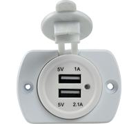 Enchufe empotrado USB de 2 pliegues blanco