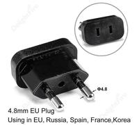(enchufe eu10600) 1 unidad. Enchufe europeo. Adaptador de enchufe de viaje de EE. UU. a UE. Cargador