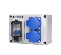 Enchufe Exterior, 200-250V 10-16A SGKJ-2C Zócalo Del Interruptor de La Caja de Salida de La Pared, con Magnetotérmico 30V 40A 1P+N, para Uso en Interiores y Al Aire Libre
