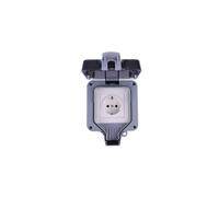 Enchufe exterior, IP66, impermeable y con cerradura para taller, sótano, lavadero, garaje, jardín y uso comercial. Resistente a golpes y altas