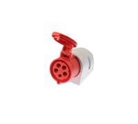 Enchufe fijo 32A 5P 400V rojo IP44 125-6