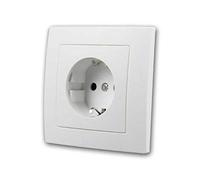 Enchufe FLAIR blanco, 250V/16A, conexión por tornillo, con marco, enchufe de empotrar