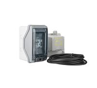 Enchufe francés para coches eléctricos con toma de carga IP54, pequeño divisor e interruptor FI/LS 20A para coches EV, kit completo con cable de 5 m 3 x 2,5 mm (con contador digital de